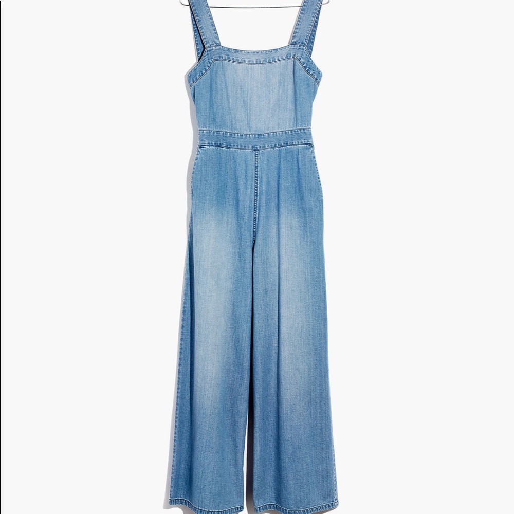 Madewell Denim Apron Bow-Back Jumpsuit